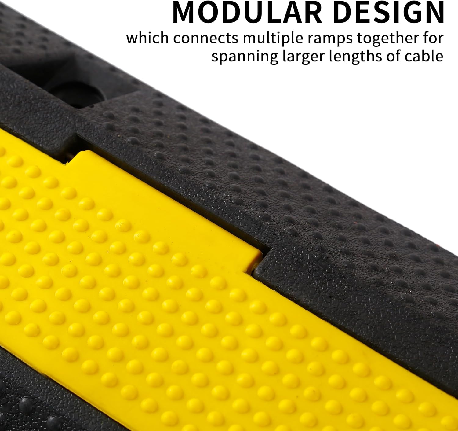 Rubber Cable Ramp Cord Cover Cable Protector Ramps Wire Hose Protective 22000Lbs Load Capacity Traffic 1 Channel Speed Bump for Asphalt Concrete Gravel Driveway, 3 Pack