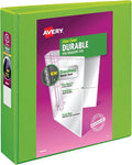 Avery Durable View 3 Ring Binder, 2 Inch Slant Rings, 6 Green Binders (17838)
