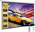 YODOLLA 100" Projector Screen Motorized 4:3, 4K HD Pull Down Retractable Projection Screens Electric Automatic Wall Ceiling Movie Screen for Office Classroom Indoor with Remotes…
