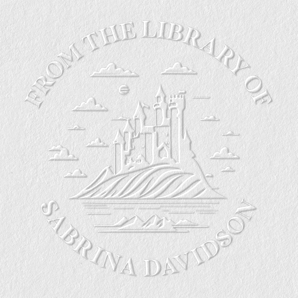 from The Library of Embossers & Stamps for Fantasy Book Readers | Custom Embosser | Custom Stamp | Ex Libris | Elevate Your Fantasy Collection of Stories and Novels (Design 2, Embosser)