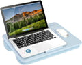 LAPGEAR Original Lap Desk – Large (17.9” x 13”) | Fits Up to 17.3” Laptops | Cushioned with Device Ledge, Pencil Tray & Handle | Portable & Lightweight | Sky Blue – Style No. 45153