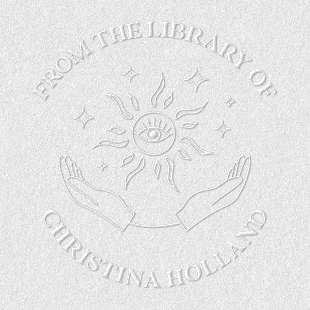 from The Library of Embossers & Stamps for Fantasy Book Readers | Custom Embosser | Custom Stamp | Ex Libris | Elevate Your Fantasy Collection of Stories and Novels (Design 18, Embosser)