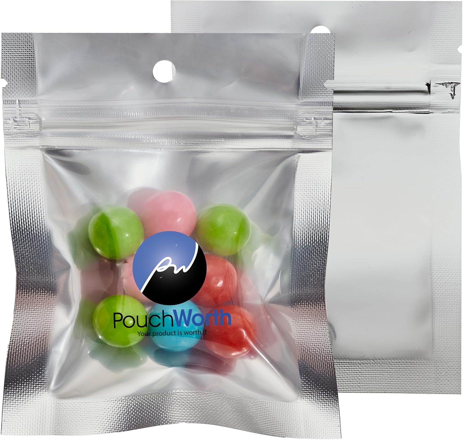 100 Pieces 3.5" x 4.5" Clear/Silver Resealable 3 Seal Pouch Bags Mylar Food Packaging with Tear Notches
