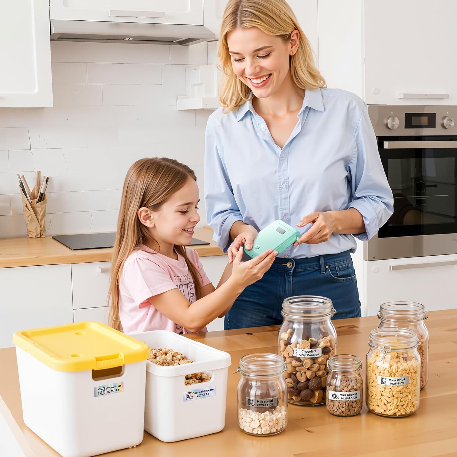 Label Maker, Bluetooth Label Makers Compatible with Phone, Label Maker Machine with Tape, Mini Label Maker for Family School, Label Machine with Lots of Style Templates Easy to Use