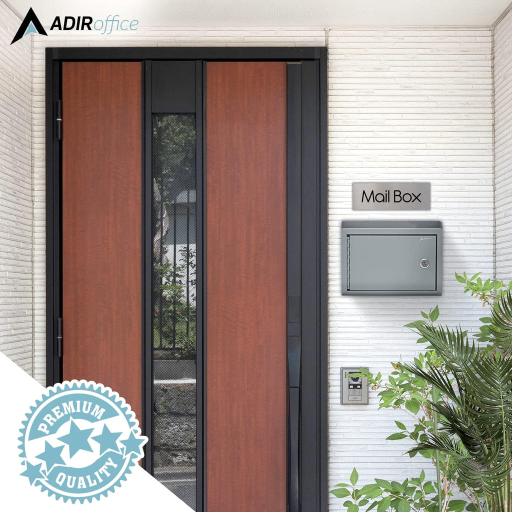 Adir Suggestion Box with Slot and Lock - Money Drop Box with Lock, Cash Dropbox - 9.8x7.5x3.4 Inches Wall Mount Donation Box - Metal Deposit Box in Gray