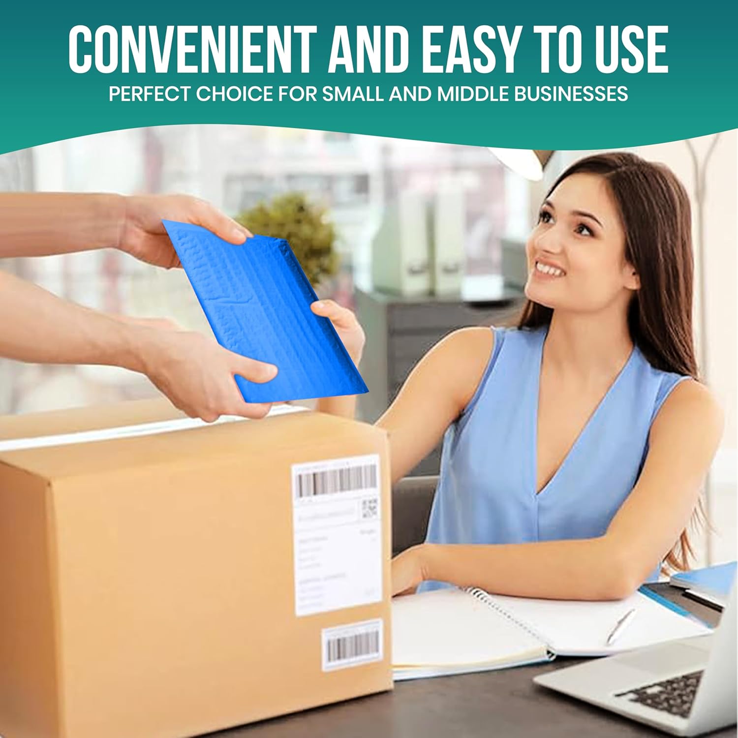 Levex - #0000 4" x 6" [10 Pack] Blue Poly Bubble Mailers, Padded Envelope Mailers, Packing Envelope & Mailing Bags for Shipping