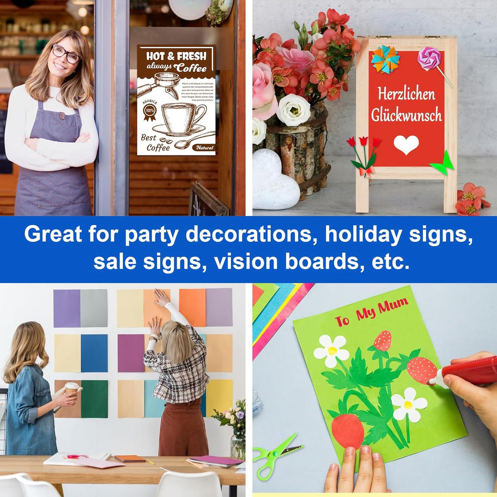 10 Pcs Poster Board Colorful Paper 11.7x16.5, ROOKEA Vision Boards Bulk Blank Graphic Display Posterboard Card Paper for Kids School Classroom Arts Craft Projects Drawing Scrapbooking