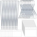 100 Pack Lanyards for ID Badges with Clear Name Tags, Reusable Lanyards Horizontal ID Card Badge Holders Plastic Name Badges for Men Women Kids Business School and Office Supplies (Gray)