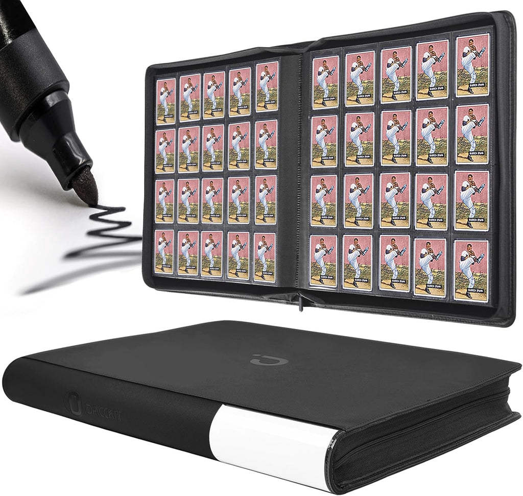 Premium 2000 Pocket Card Binder - 20 Pocket Trading Card Binder with Sleeves Fits 2000 Cards, Ringless Card Album for TCG - Model A，Classic Black