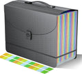 Expanding File Folders,Accordion File Organizer,25 Pockets Expandable File Folder with Plastic Handle,Portable Filing Box,Monthly Bill Receipt Paper and Document Organizer,Colored Tabs,A4/Letter Size