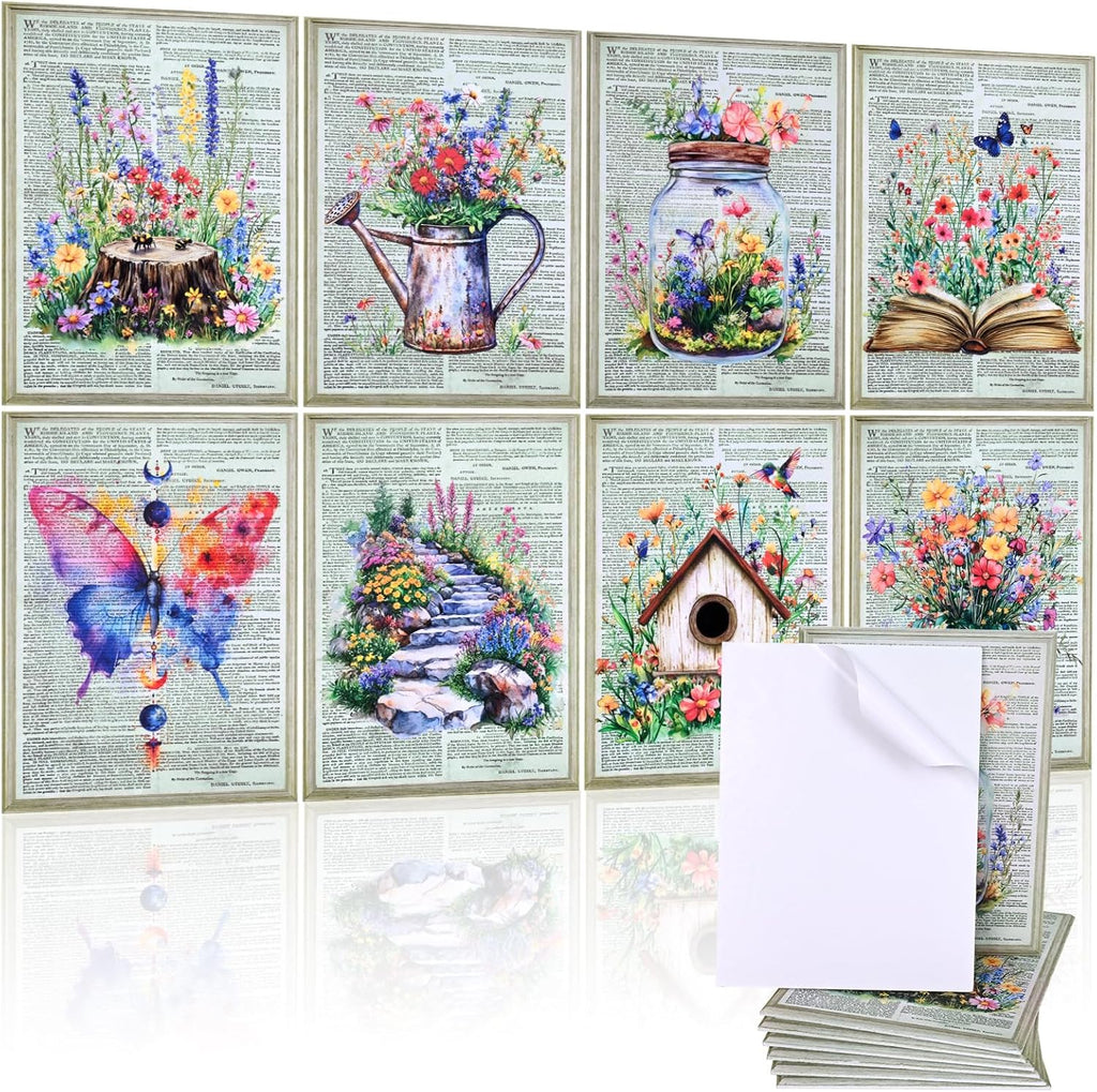 Acoustic Panels, 8 Pack Soundproof Wall Panels, 48"x32"Self-Adhesive Decorative Sound Absorbing Wall Panels, Noise Canceling Soundproof Padding, Acoustic Treatment for Room(Blossom in Ruins)