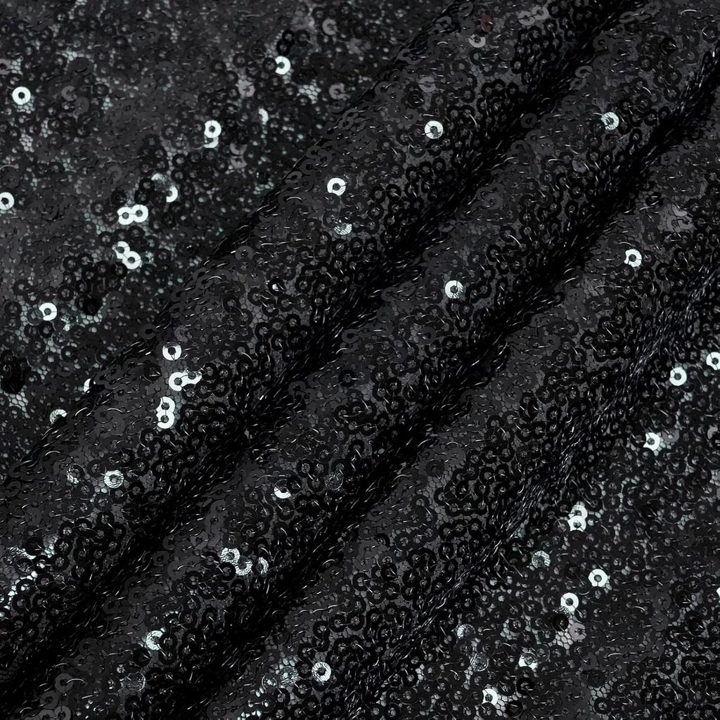 Eternal Beauty Black Sequin Backdrop, 6x6 Ft Halloween Glitter Background Curtains for Shimmer Photography Party Wedding Birthday Back Drop Decor