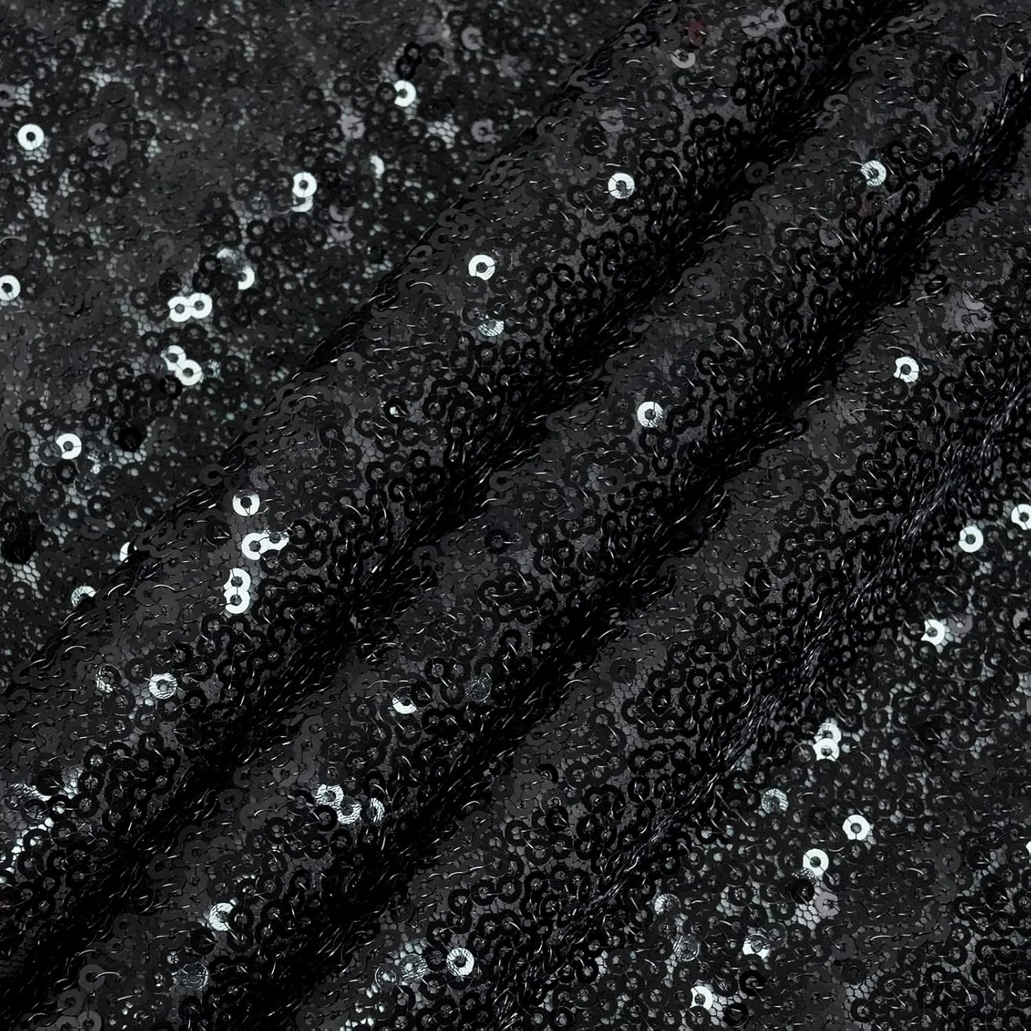 Eternal Beauty Black Sequin Backdrop, 6x6 Ft Halloween Glitter Background Curtains for Shimmer Photography Party Wedding Birthday Back Drop Decor