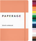 PAPERAGE Blank Journal Notebook, (Coral), 160 Pages, Medium 5.6 in x 8 in - 100 GSM Thick Paper – Hardcover Journaling Notebook for Work, School, Note Taking or Sketching