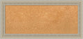 Amanti Art Natural Cork Board for Wall, 16x34 Vision Board with Silver Wood Frame, Medium Corkboard Office Decor for Home Organization, Modern Contemporary Corkboard Pinboard to display items for home