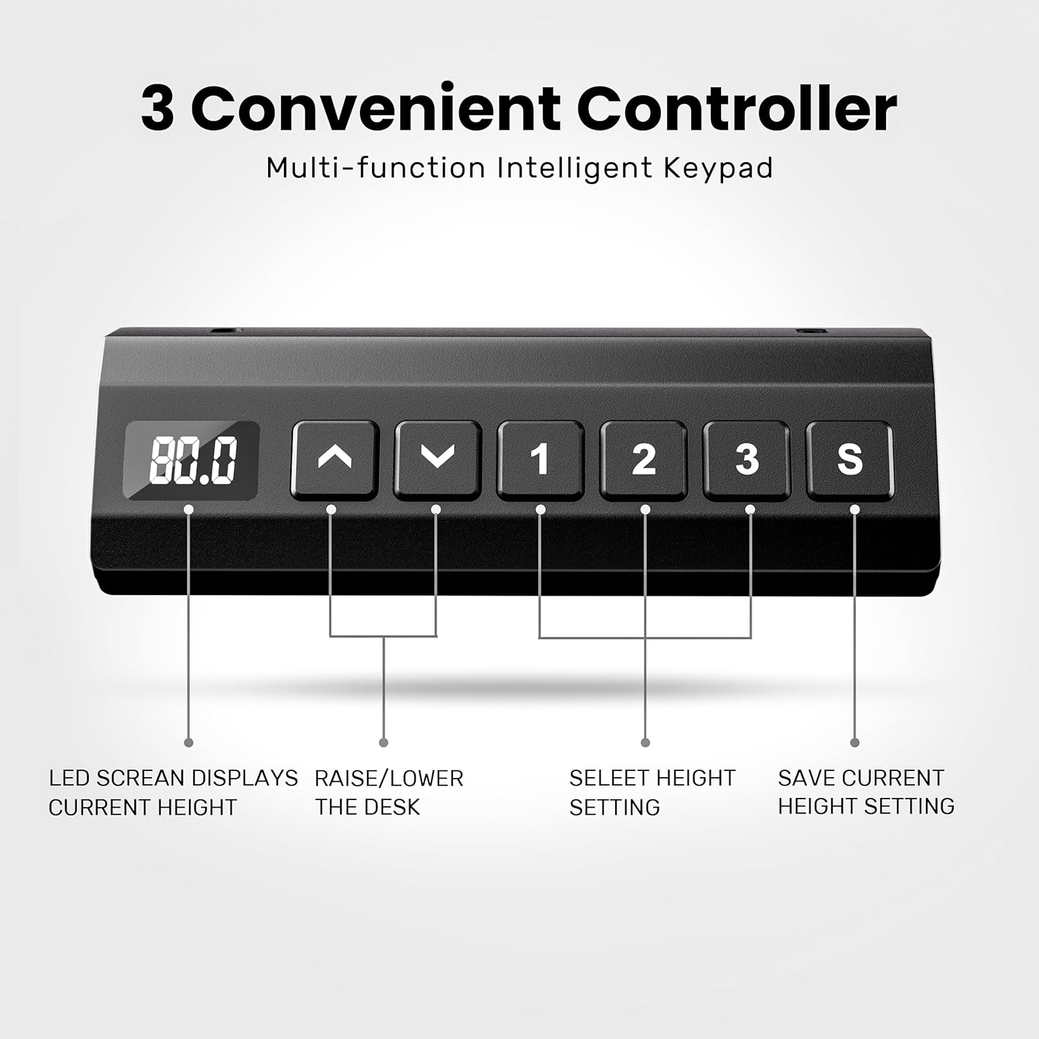 Electric Standing Desk Frame,Memory Controller Height Adjustment,176lbs Weight Capacity,For 37 to 77.5" Desktop,Ergonomic Sit Stand Desk Base for Home Office,Black Frame Only