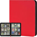 Trading Card Binder 9 Pocket, GERMUN PU Cover Card Binder for 360 Cards, Premium Trading Card Holder Folders, Double Sided Pocket Card Album for MTG, TCG (RED)