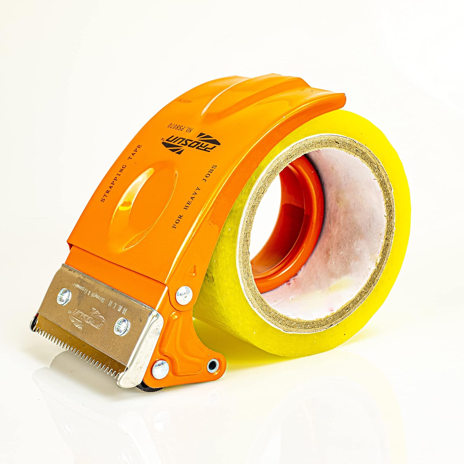 Metal Big Handheld Tape Gun Dispenser 3 Inch (Large Size) 75mm Wide Packing Packaging Sealing Tape Cutter Orange TG08-ORG for People with Big Hands