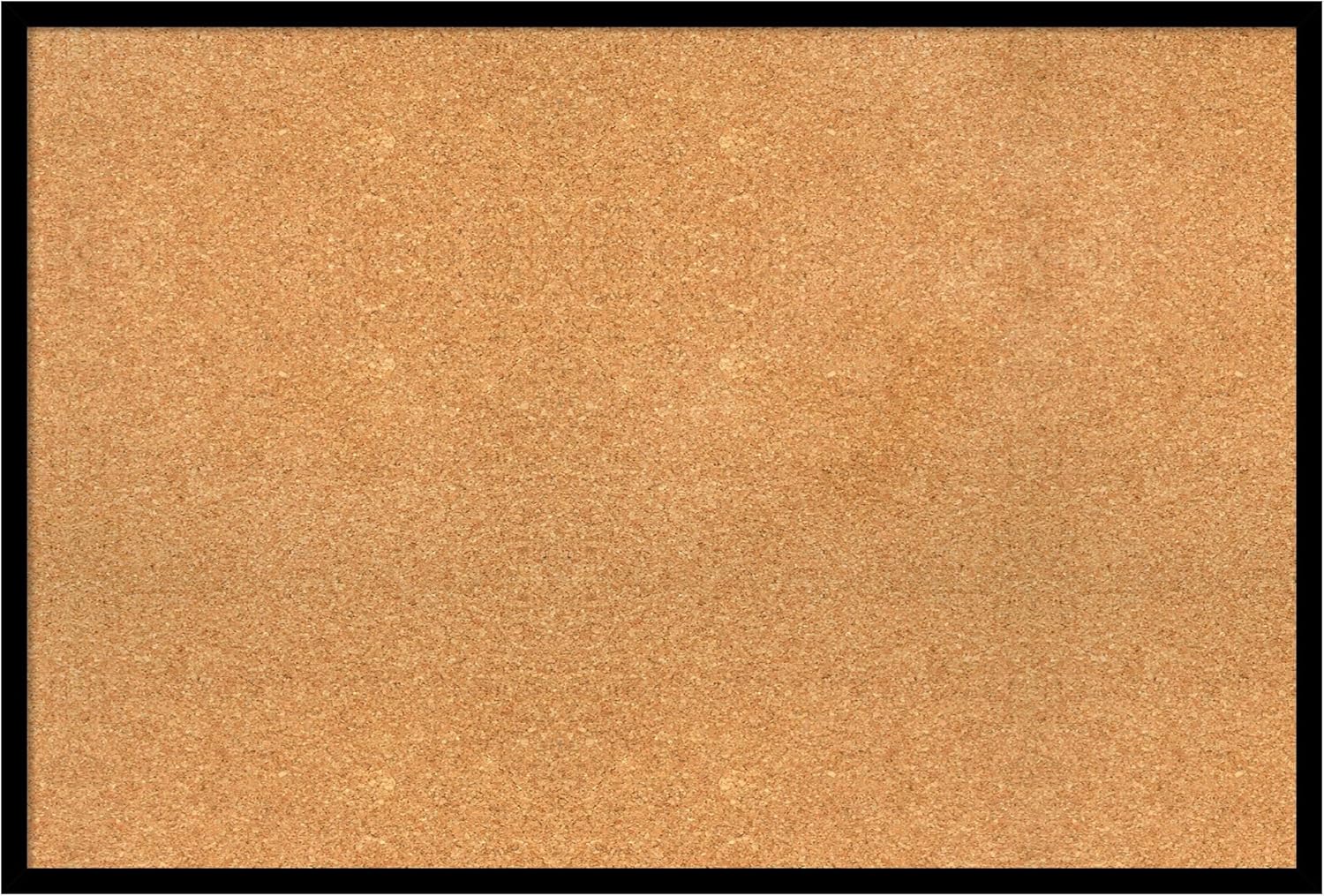 Amanti Art Natural Cork Board for Wall, 25x37 Vision Board with Black Wood Frame, Large Corkboard Office Decor for Home Organization, Modern Contemporary Corkboard Pinboard to display items for home