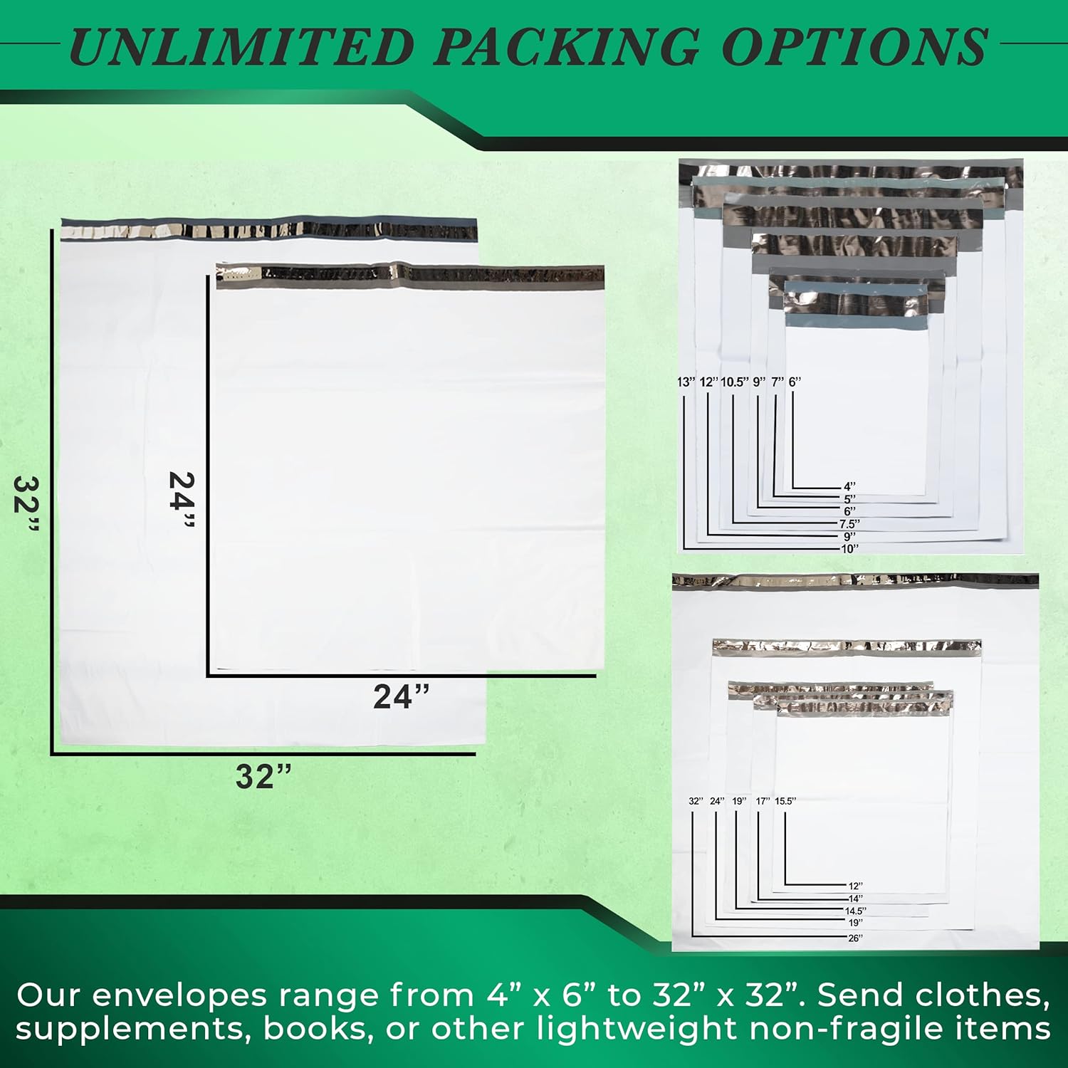 100 Pack Secure Seal White Poly Mailers Shipping Bags - Safe Shipping with 7.5x10.5 Mailers Poly Bags - E-Commerce Poly Bags for Shipping - Self Sealing 2 Mil Poly Shipping Envelopes