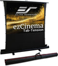 Elite Screens ezCinema Tab Tension, 90-inch 4:3 Projector Screen, Portable Manual Floor Pull Up Scissor Backed Office Church Front Projection Carrying Bag, US Based Company 2-YEAR WARRANTY, FT90XWV