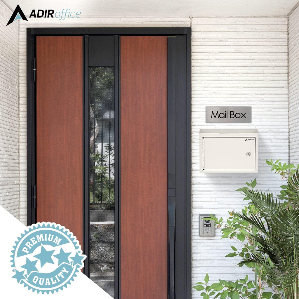 Adir Suggestion Box with Slot and Lock - Money Drop Box with Lock, Cash Dropbox - 9.8x7.5x3.4 Inches Wall Mount Donation Box - Metal Deposit Box in White