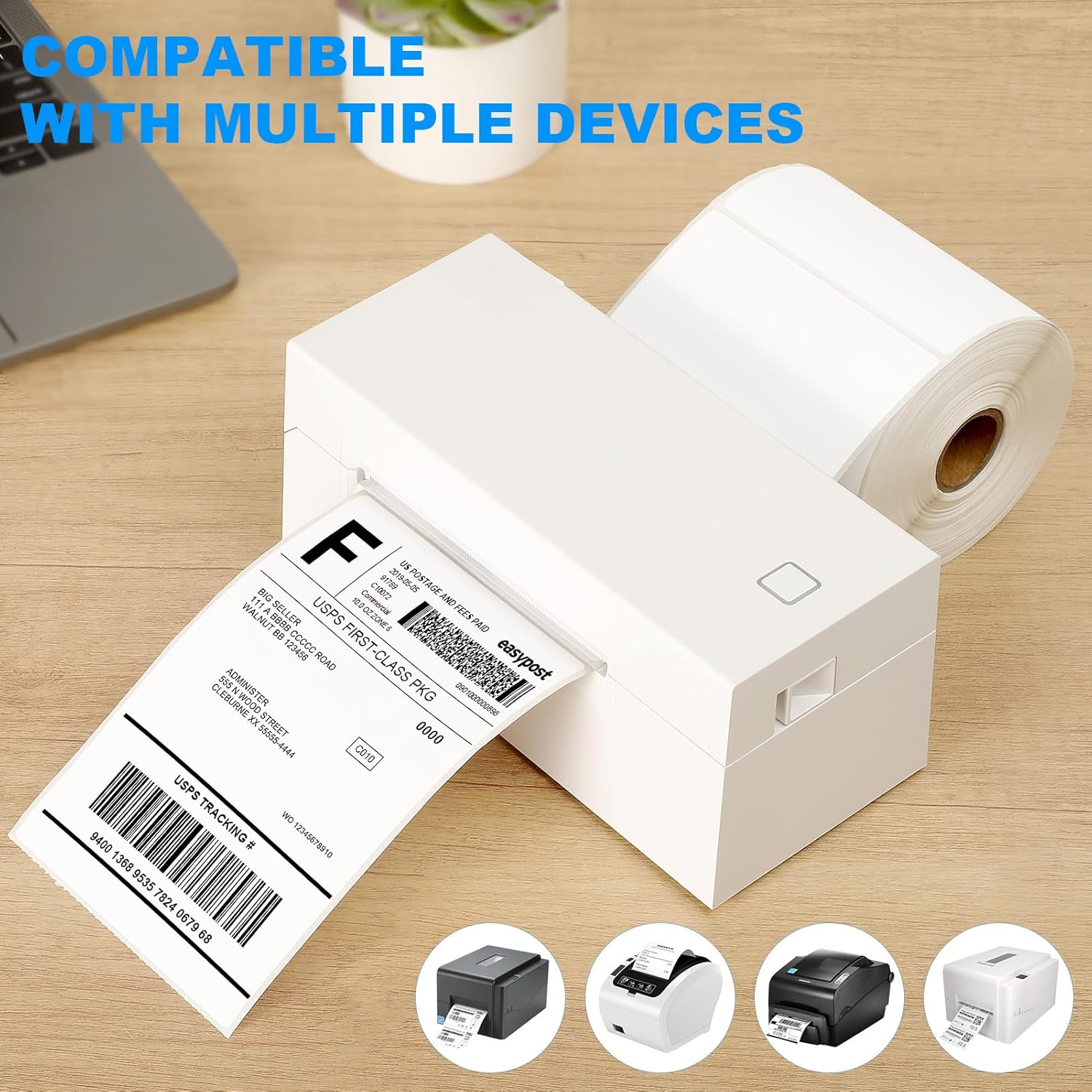 MaxGear 4" x 6" Direct Thermal Shipping Labels, 500 Perforated Mailing Labels, Compatible with Brother, Zebra, Rollo & Most Thermal Printers, Commercial Grade, Not for Dymo