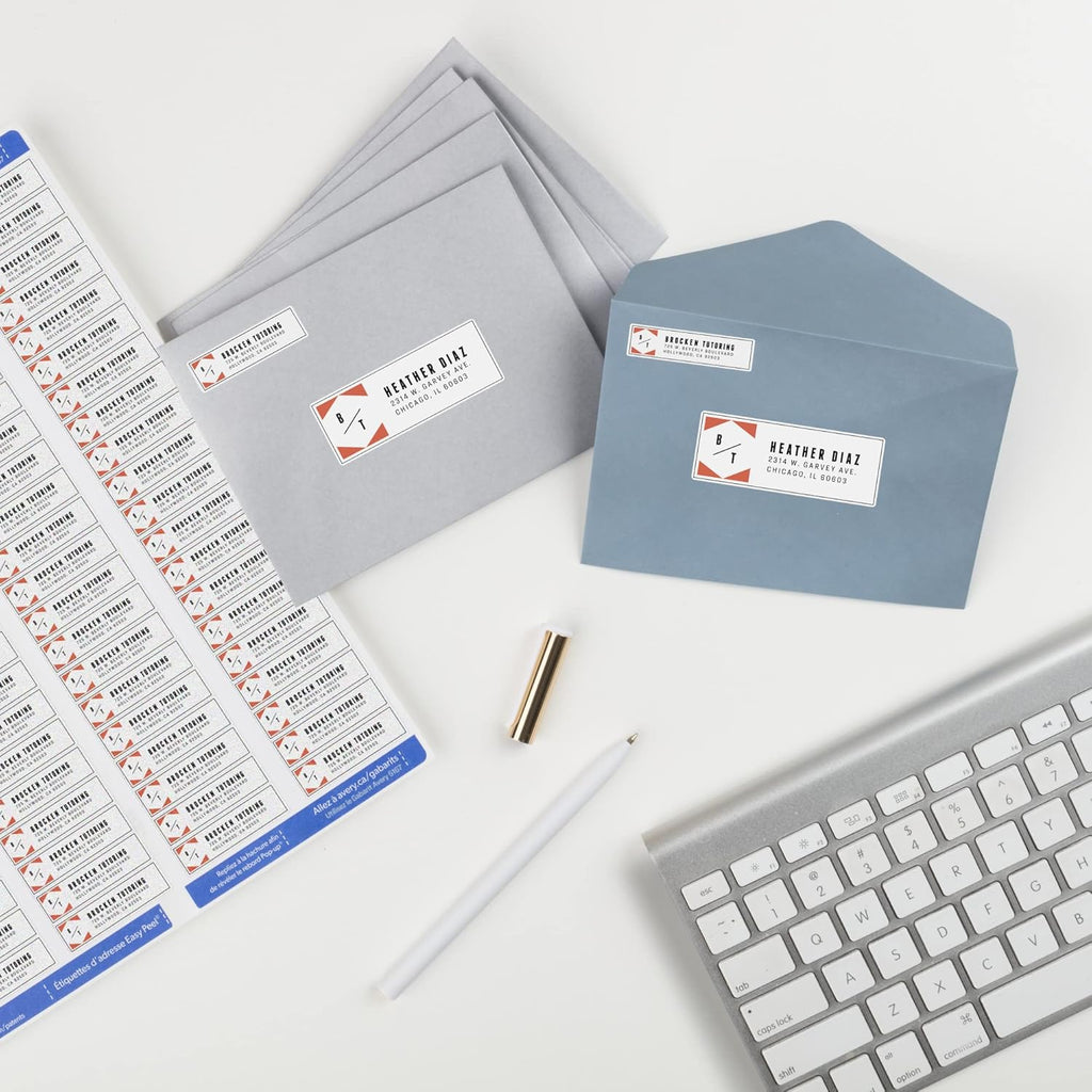 Avery Printable Return Address Labels with Sure Feed, 0.5" x 1.75", White, 8,000 Blank Mailing Labels (05167)