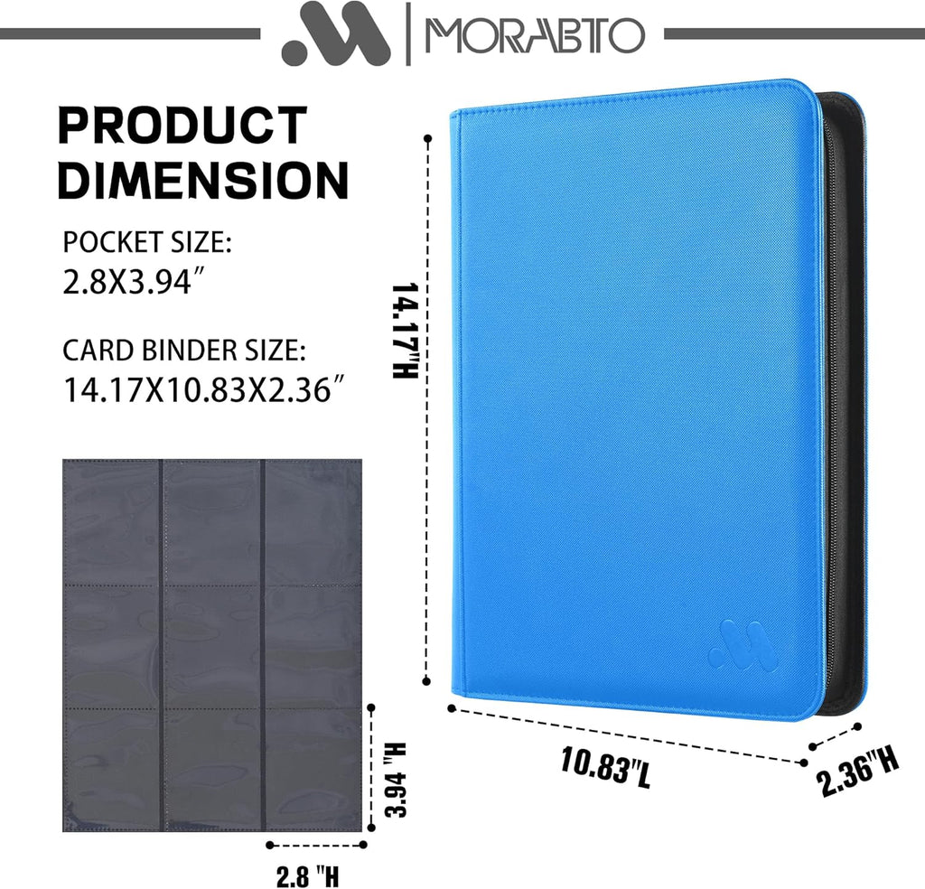 Card Binder 9 Pockets,Trading Card Binder Holds up to 864 Cards with 48 Sleeves,Zipper Card Holder Album Compatible with TCG Card/Game Cards/Sports Card