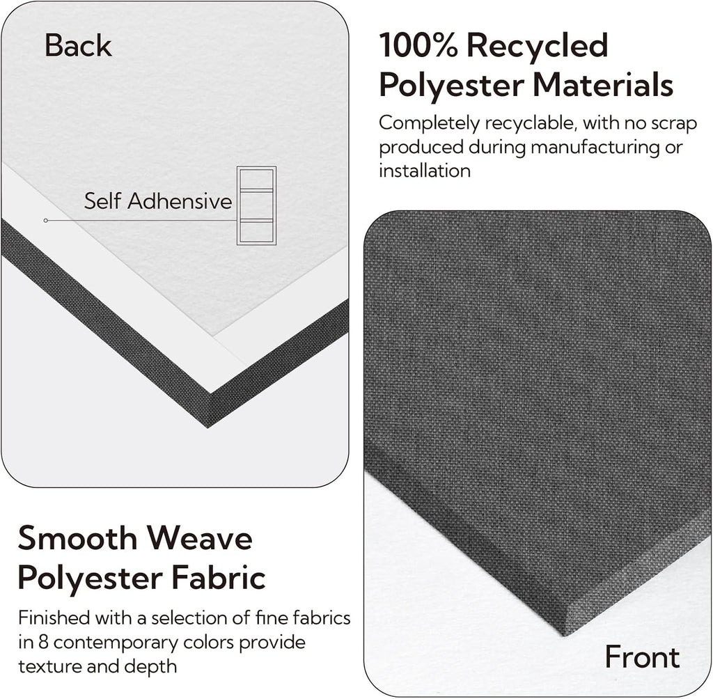 Olanglab Acoustic Panels 2 Pack, 48''x24'' Large Sound Panels, Fabric Wrapped Sound Proof Foam Panels for Walls, Sound Absorbing Panels for Recording Studio Acoustical Treatments (Light Gray)