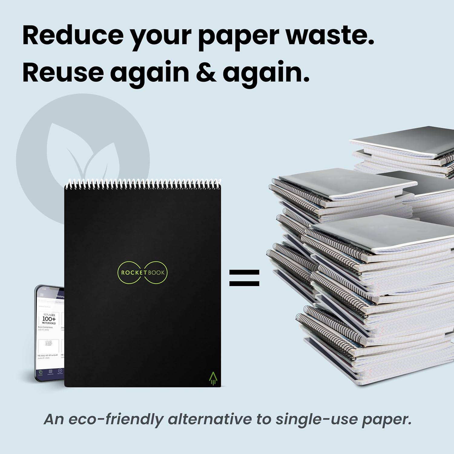 Rocketbook Flip Reusable Smart Notepad | Eco-Friendly, Digitally Connected Notebook for Ambidextrous Writers | Dotted & Lined Combo, 6” x 8.8”, 36 PG, Navy, with Pen, Cloth, and App Included