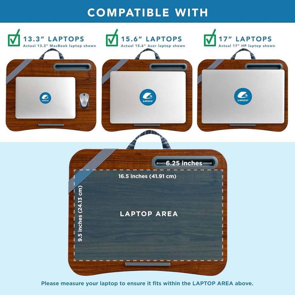 LAPGEAR Designer Lap Desk with Phone Holder and Device Ledge - Arrow Stripes - Fits up to 15.6 Inch Laptops - Style No. 45411
