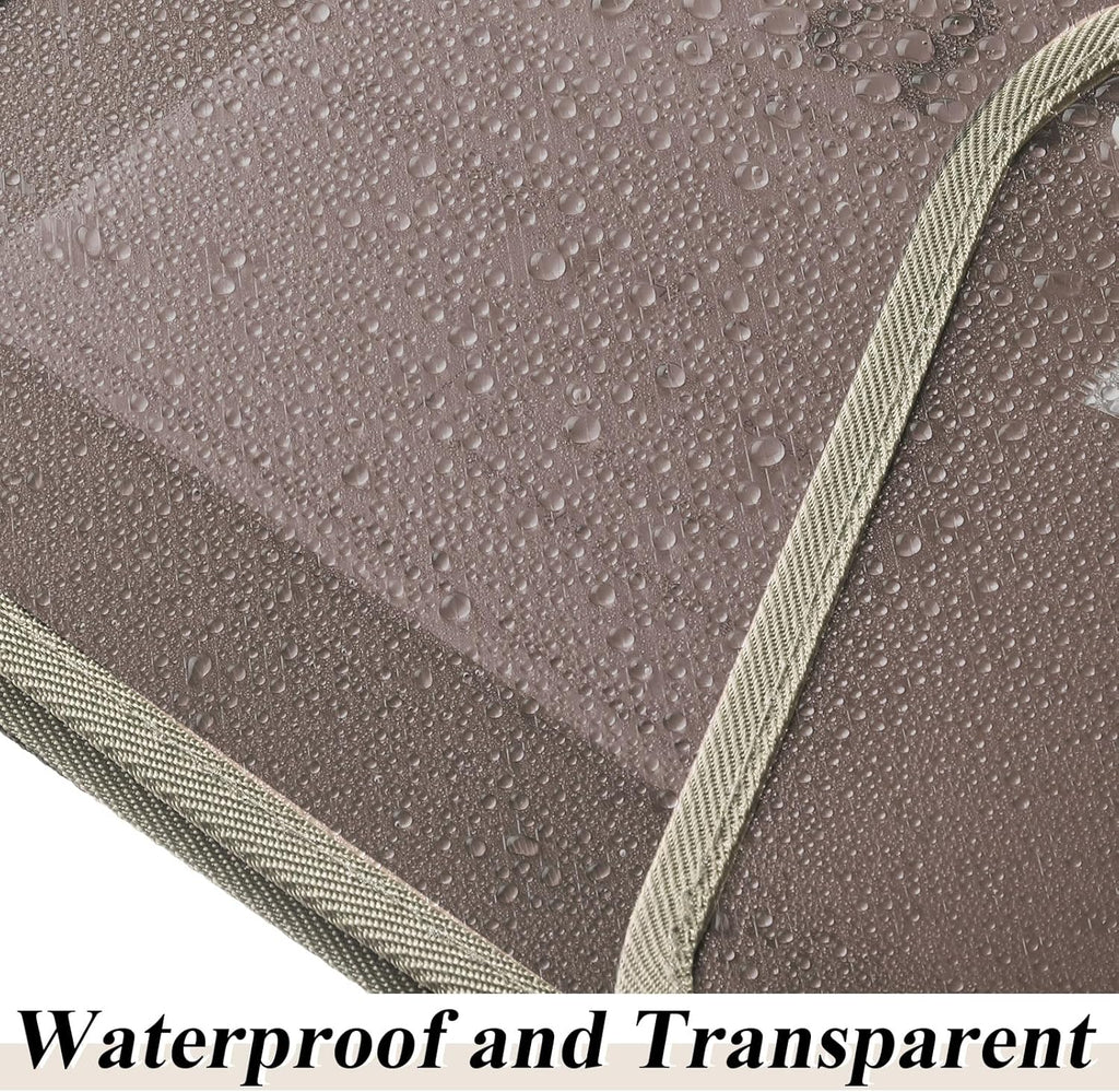 10 Pieces Plastic File Folders Envelope Expanding File Wallet Organizer Documents Folder with Snap Closure and Pocket, A4 Size Waterproof Transparent Pouch(Khaki,Horizontal)