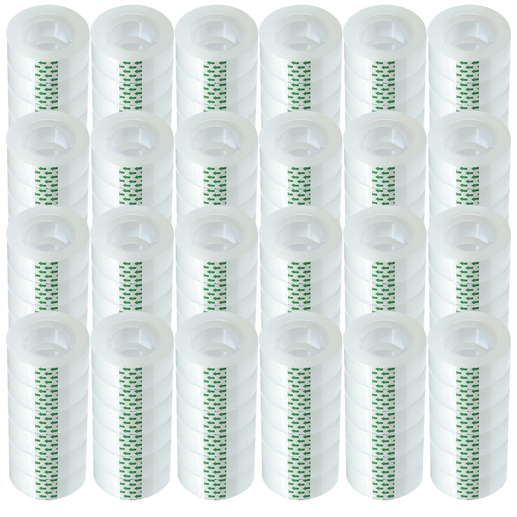 144 Rolls Transparent Tape Refills - 3/4-Inch x 1000 inch, 1 inch Core, Clear Gift Wrapping Tape Refill Roll for Office, Home, School