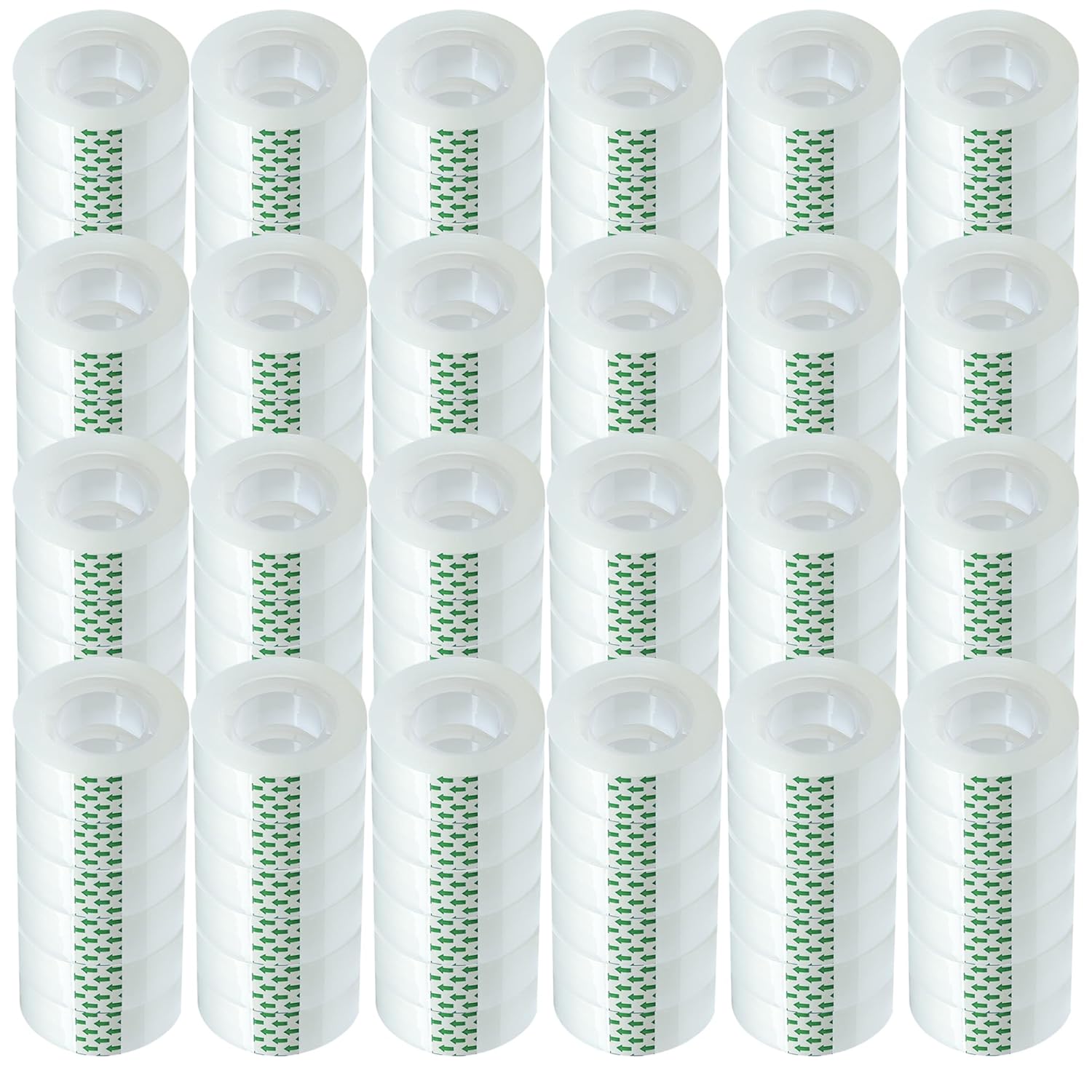 144 Rolls Transparent Tape Refills - 3/4-Inch x 1000 inch, 1 inch Core, Clear Gift Wrapping Tape Refill Roll for Office, Home, School