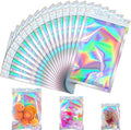 100 Pcs Holographic Mylar Bags, Smell Proof & Resealable Bag for Small Business, Freshie Bags, Sample Bag, Small Baggies Foil Pouch for Candy, Jewelry, Bracelet, Mothers Day Gift (3x5in)