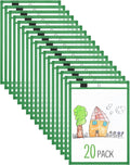 Nezyo Dry Erase Pockets Plastic Job Ticket Holders Shop Holder Order Pockets Clear Sleeves Tickets Folders Plastic Sleeves Paper Teacher Supplies for Classroom(14 x 10 in,Dark Green,20 Pcs)