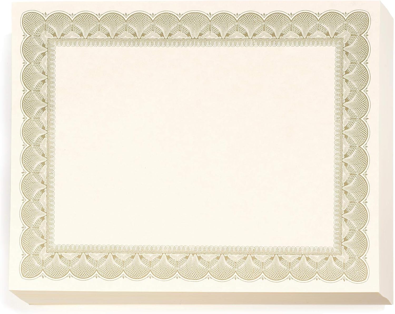 PaperDirect Gold Metallic Traditional Metal Colored Standard White Parchment Certificates, 8.5 x 11, 100 Count