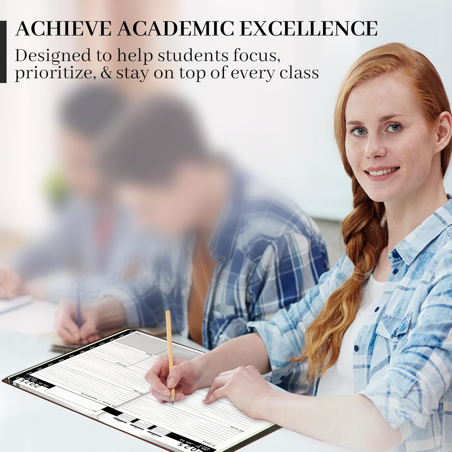 Ensight 2025-2026 HARDCOVER Leather Planner Weekly & Monthly - 8.5x11 Inches - Academic Planner Business Personal or Student - Pen Holder, Thick Paper, July 2025 - June 2026 (Green)