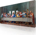Mouse Pad with Last Supper – Religious Scenario Desk Pad – Portable Computer Mousepad – Gaming, Office, Waterproof, Non-Slip, Stitched Edges 35.5 x 15.7inches x 3mm