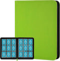 Trading Card Binder 9 Pocket, GERMUN PU Cover Card Binder for 360 Cards, Premium Trading Card Holder Folders, Double Sided Pocket Card Album for MTG, TCG (Grass Green)