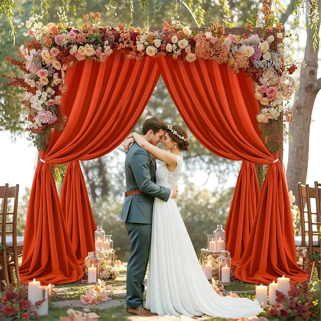 Rust Backdrop Curtains 10ft x 10ft Polyester Photo Backdrop Drapes for Birthday Party Stage Window Supplies Decorations