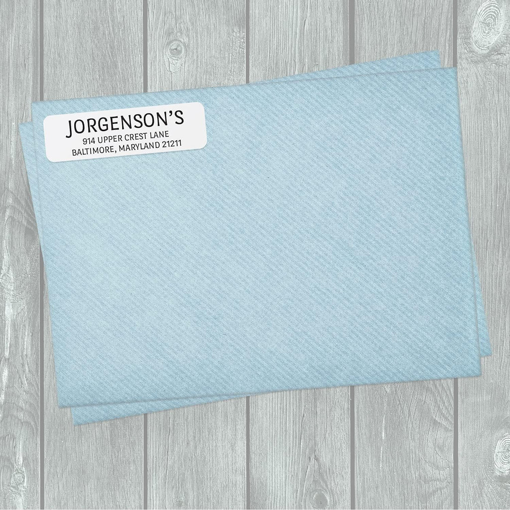 White with Black Print Modern Rolled Address Label/Roll of 500 Personalized Address Labels/Designer Return Address Stickers in Elegant Plastic Dispenser