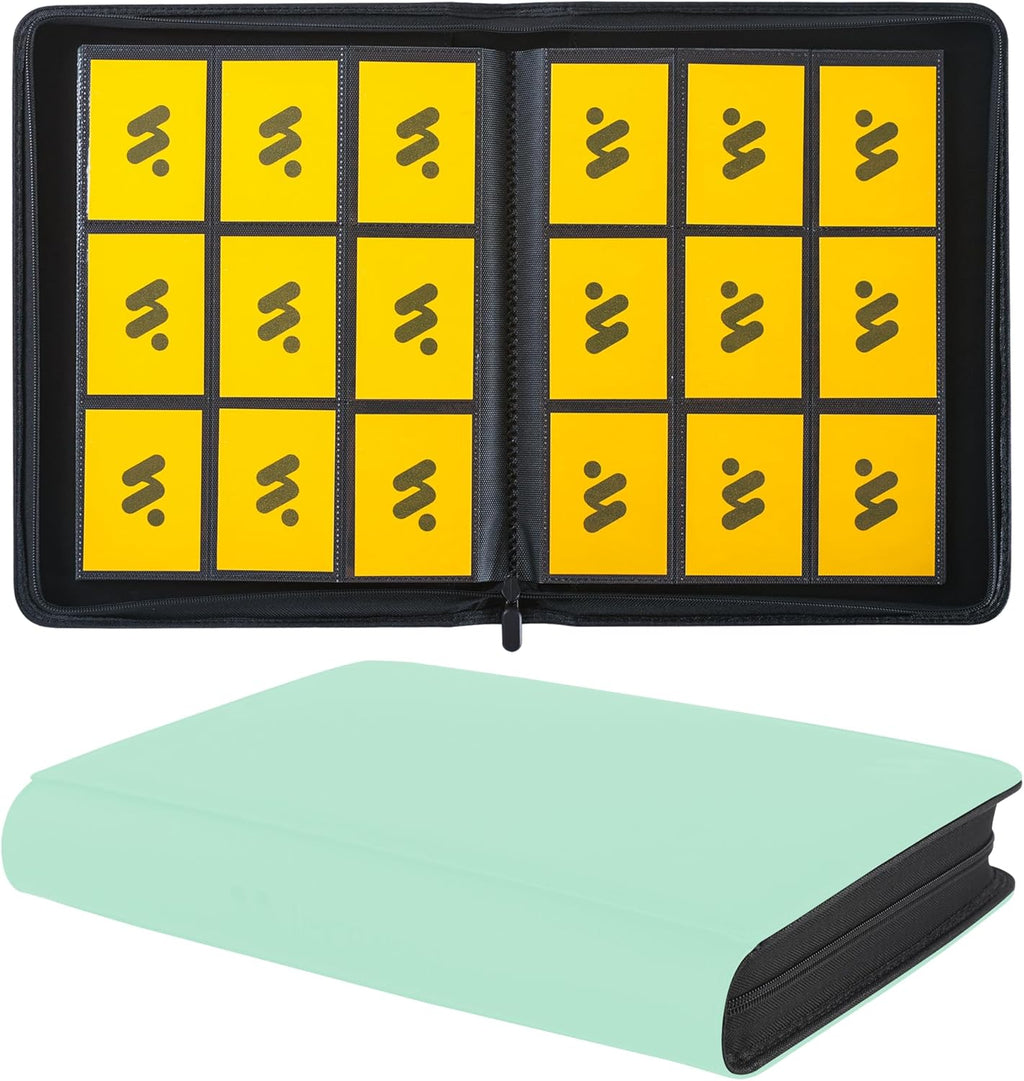 Card Binder 9 Pockets,Trading Card Binder Holds up to 864 Cards with 48 Sleeves,Zipper Card Holder Album Compatible with TCG Card/Game Cards/Sports Card