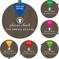 Privacy Door Sign, Do Not Disturb/Come in Welcome/Out of Office/in a Meeting/Back Soon/Working Remotely Sign, That Lets Others Know Whether You're Available Or Not For Office (6inch,Dark Brown)