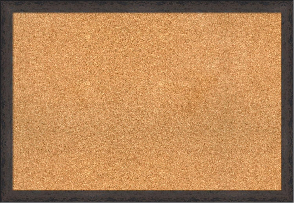 Amanti Art Natural Cork Board for Wall, 27x39 Vision Board with Black Wood Frame, Large Corkboard Office Decor for Home Organization, Modern Contemporary Corkboard Pinboard to display items for home
