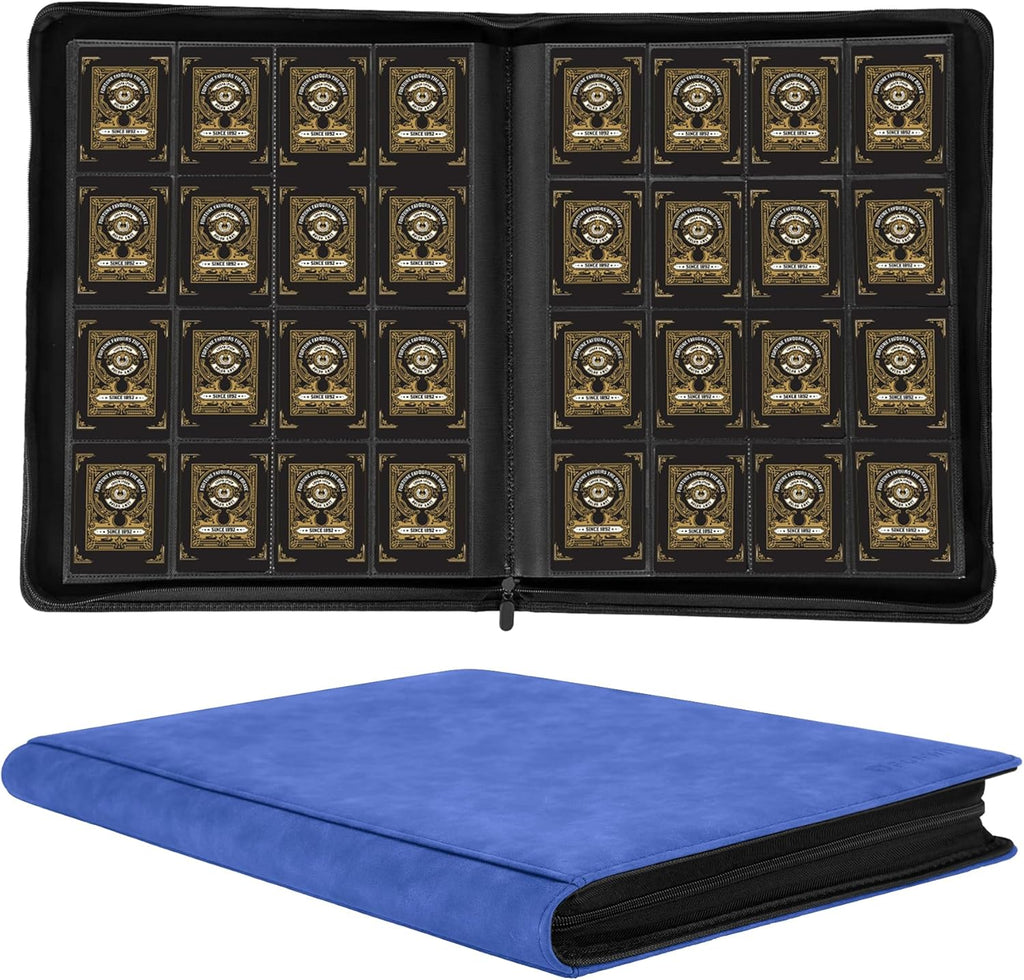 1000+ Pockets Card Binder,16 Pockets Trading Card Binder Ringless Side Loading Trading Card Album Folder for YuGiOh,MTG,TCG,Game Cards,Sports Cards,Business Cards (Dark Blue)