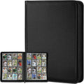 Trading Card Binder 16 Pocket, GERMUN PU Cover Card Binder for 1000+ Cards, Premium Trading Card Holder Folders, Double Sided Pocket Card Album for MTG, TCG (Carbon Black)