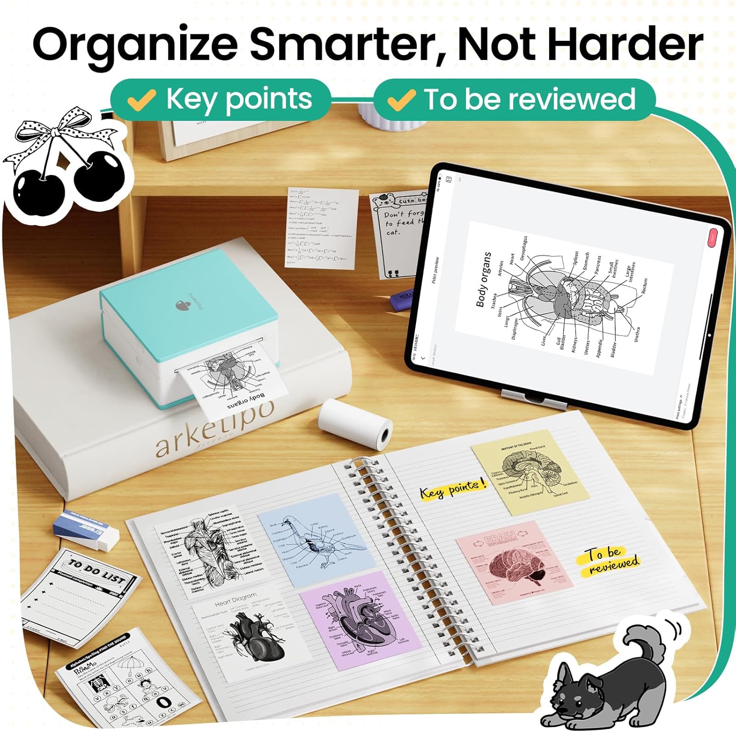 Phomemo Mini Sticker Printer- Mini Printer Sticker Maker Machine M02, Print Pods Suitable for Student Name Label, Study Notes, Creative DIY, Diaries, Portable Thermal Printer for School/Home/Office