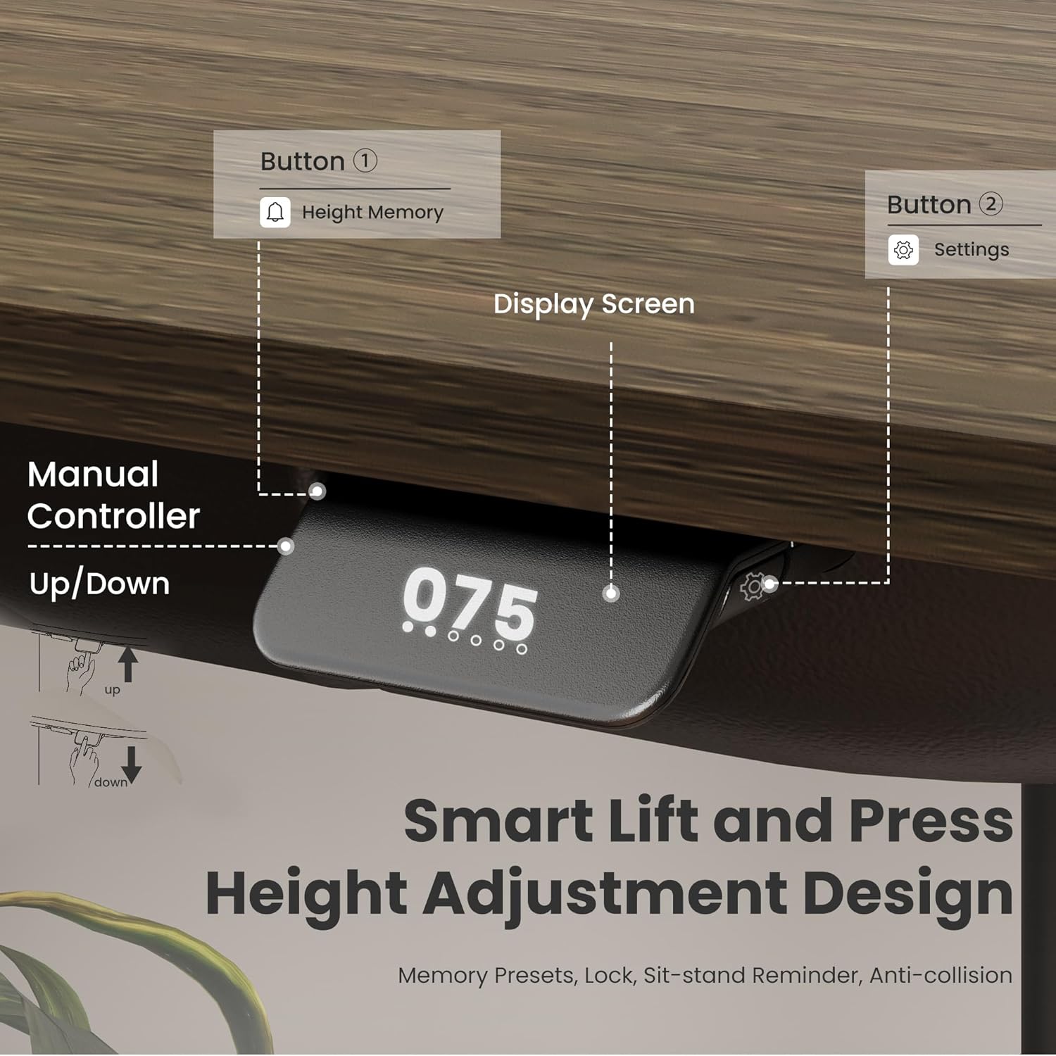 COLAMY Electric Standing Desk, Whole-Piece Gaming Desk with Dual Motors, Ergonomic Footrest, Drawers for Storage, Adjustable Height Sit-Stand Desk for Home Office (MFC Desktop, Walnut + Black)